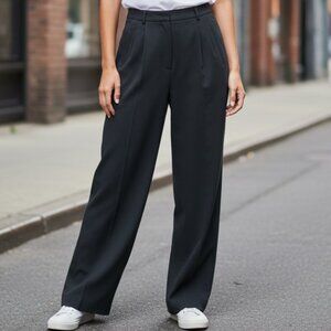Nygard Collection High-Rise Pleated Trousers Sz 4 Black #75W